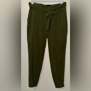 Banana Republic Dark Green Tie-waist Cargo Jogger Pants